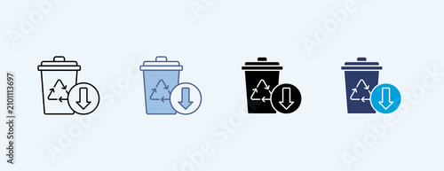 Waste Reduction Multiple Icon Set Illustration Vector