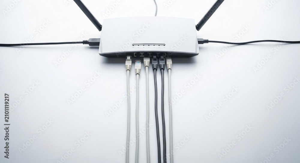 Fototapeta premium Network Hub: Interconnected World, Crisp Detail