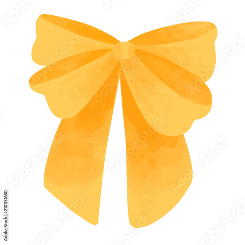 ribbon bow watercolor illustration
