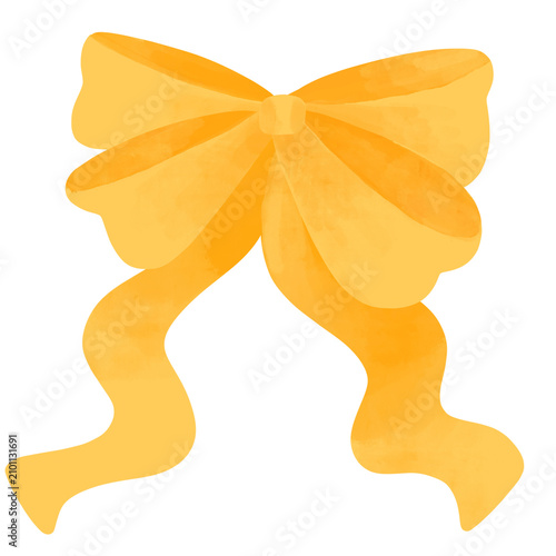 ribbon bow watercolor illustration
