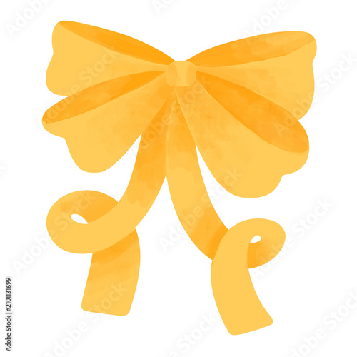 ribbon bow watercolor illustration
