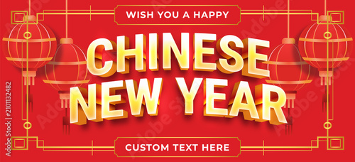 happy chinese new year text design