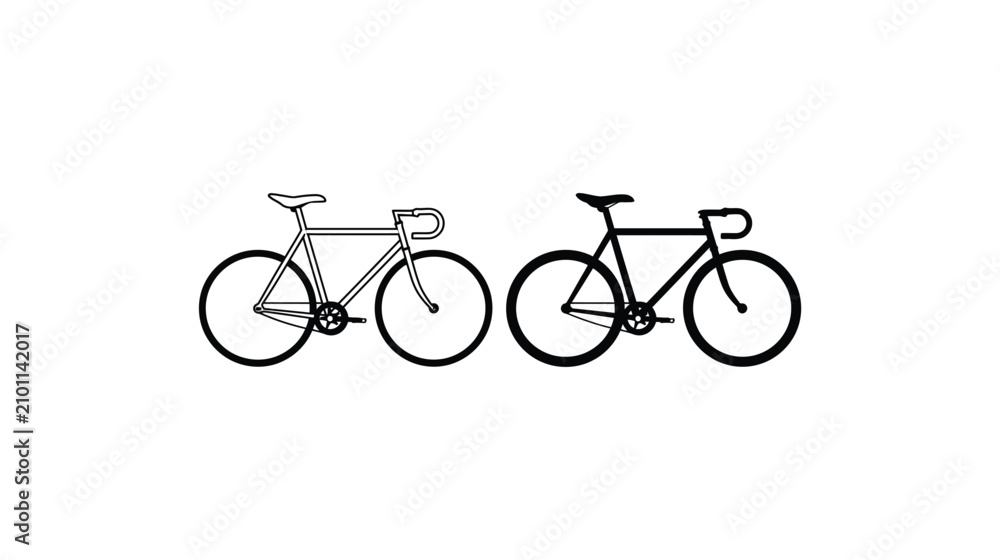Fototapeta premium Bicycle icon vector symbol of transport cycling recreation