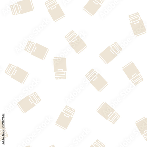 Schilderij op canvas trash compactor vector glyph seamless pattern trash compactor sign illustration