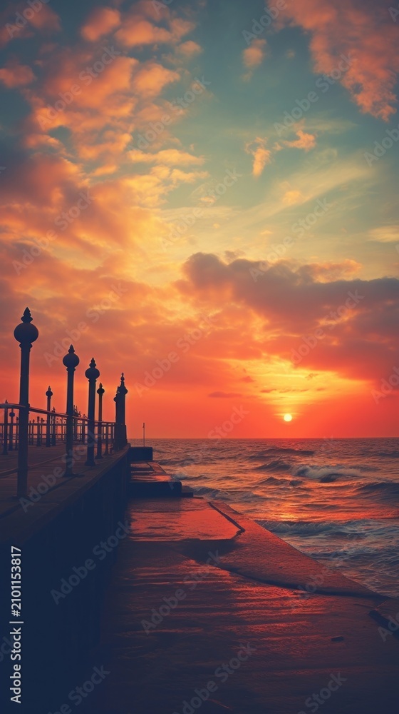 Fototapeta premium Sunset outdoors horizon nature.