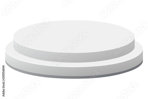 White round podium, circular platform, 2 tier display, product showcase base