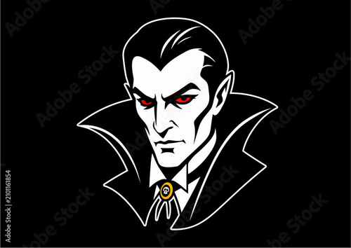 Billede på lærred Vampire count portrait mascot illustration