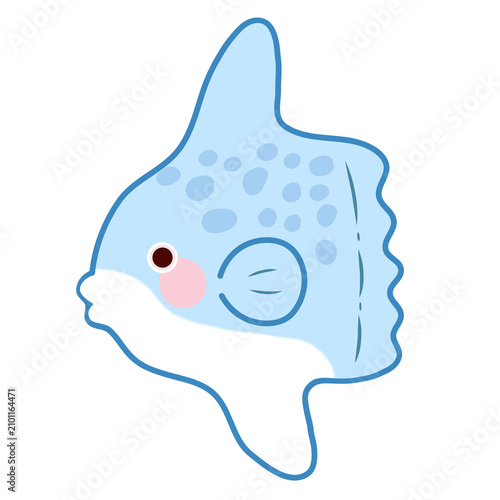 фотографія Cartoon illustration of blue sunfish