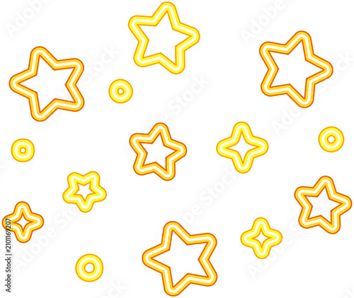 Gold Neon Christmas Star Cluster Decoration