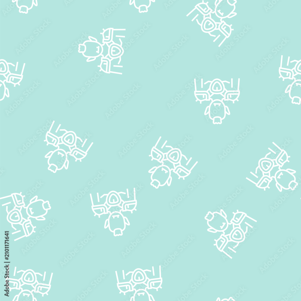 Obraz premium goblin fairy tale vector line seamless pattern goblin fairy tale sign illustration