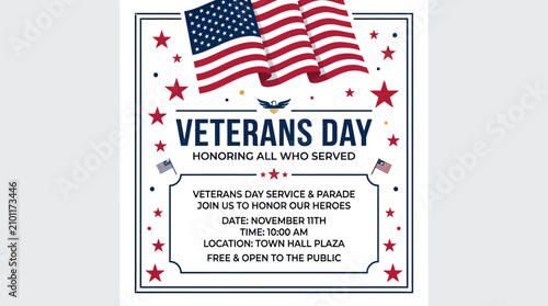 Veterans Day Celebration Poster - Honoring Heroes