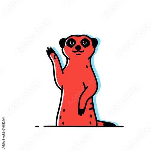 A Red Cartoon Meerkat Red Cartoon