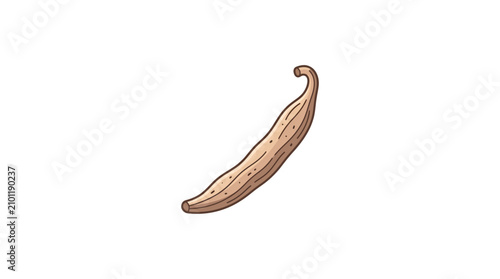 Foto A detailed illustration of a dried chili pepper hangs freely