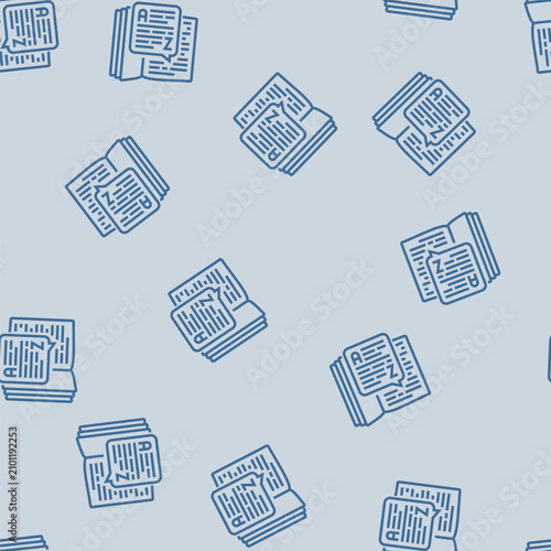Tableau sur toile dictionary nlp vector line seamless pattern dictionary nlp sign illustration