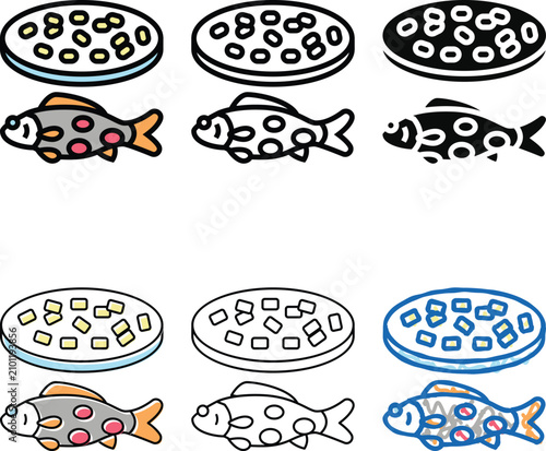 Bild auf Leinwand streptococcus iniae fish color icon vector