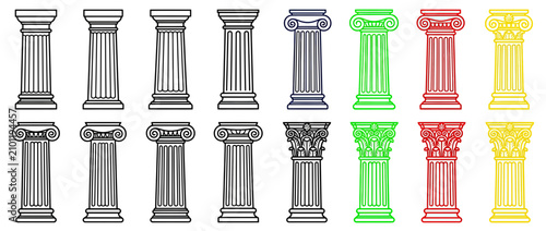 Fotografía Classical Columns Collection Vector Art