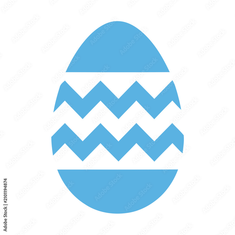 Fototapeta premium Blue Easter Egg with Chevron Pattern