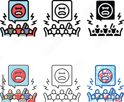 Фотография agression people color icon vector
