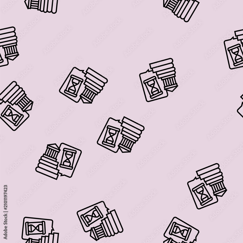 Fototapeta premium history school subject vector line seamless pattern history school subject sign illustration