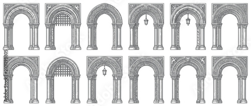 Photos Collection of ornate architectural archways and columns