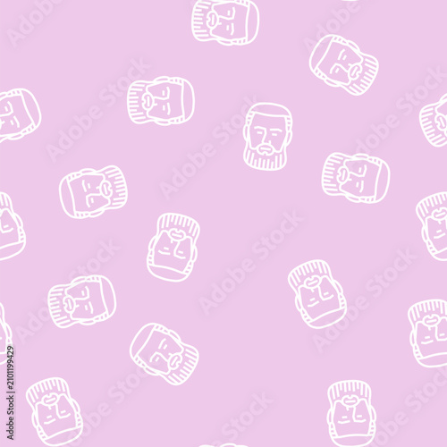 Fotografi garibaldi beard hair style vector line seamless pattern garibaldi beard hair sty