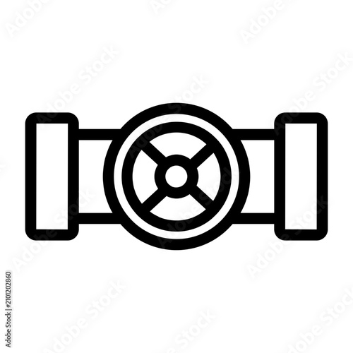 Принти на полотні Industrial pipeline valve wheel outline icon