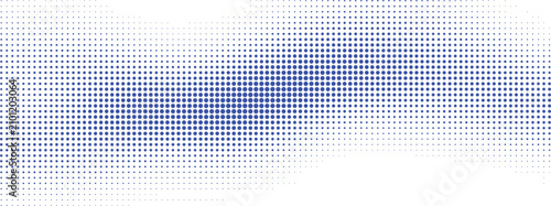 Halftone pattern with blue dots on white background