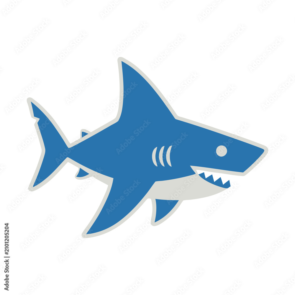 Fototapeta premium Blue shark illustration