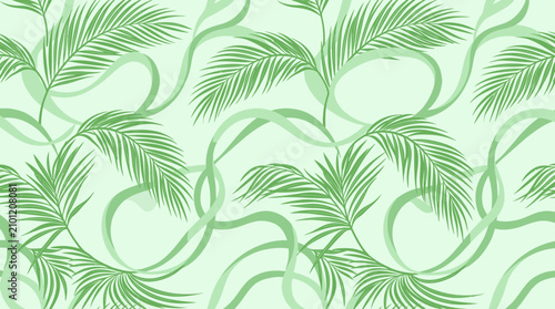 Fotografie Seamless pattern of tropical leaves creates a soothing design