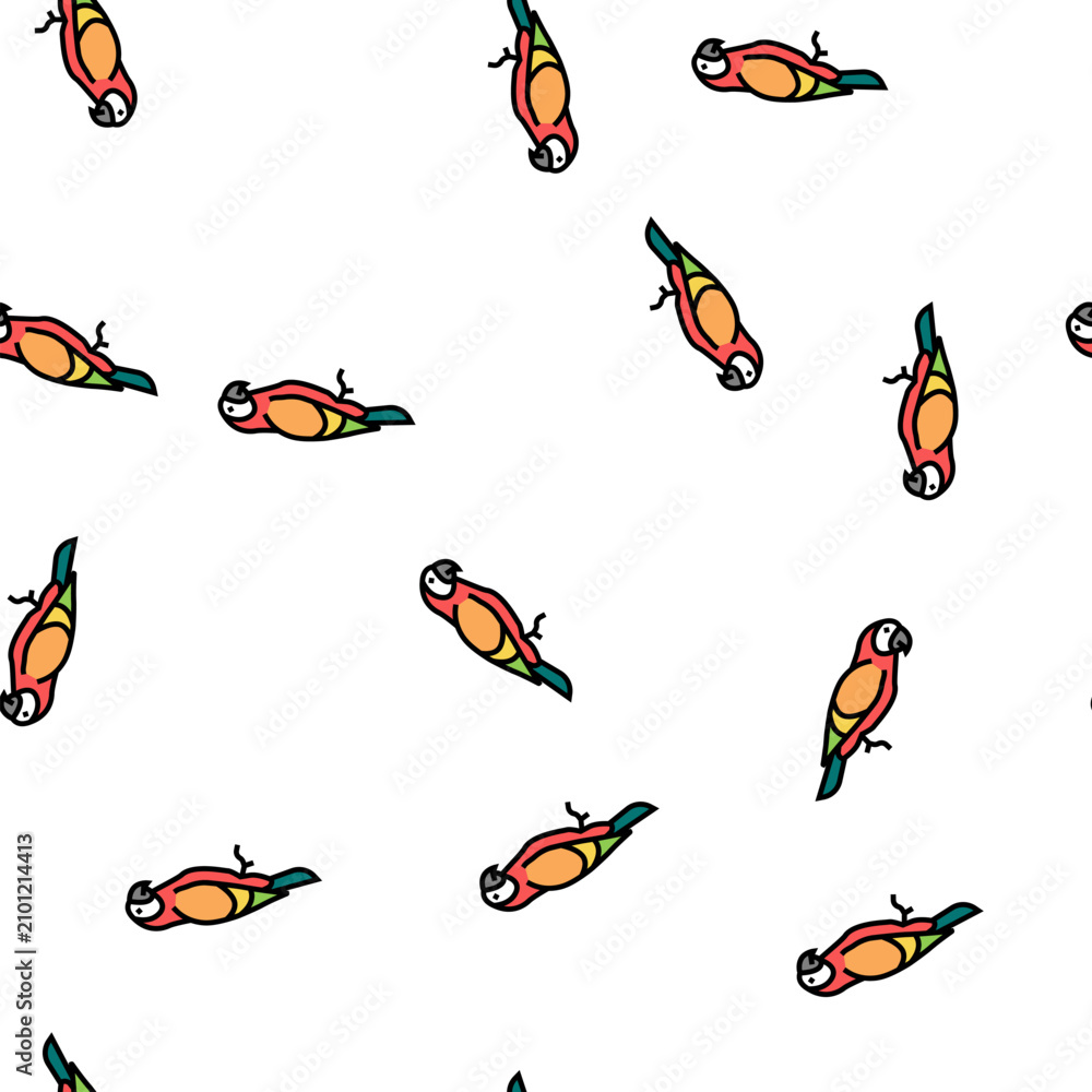 Obraz premium parrot tropical bird vector seamless pattern parrot tropical bird sign illustration