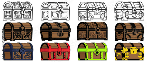 Canvastavla Collection of vintage treasure chests in various styles