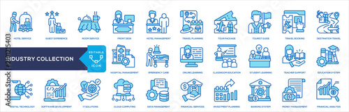 Modern Multi Industry Business Icons For Digital Solutions 