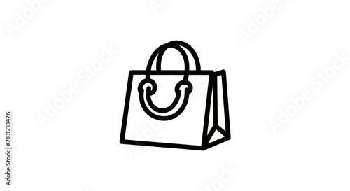 Simple outline icon of a retail shopping bag.