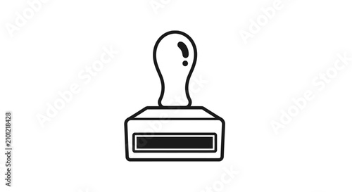 Simple office rubber stamp graphic icon.