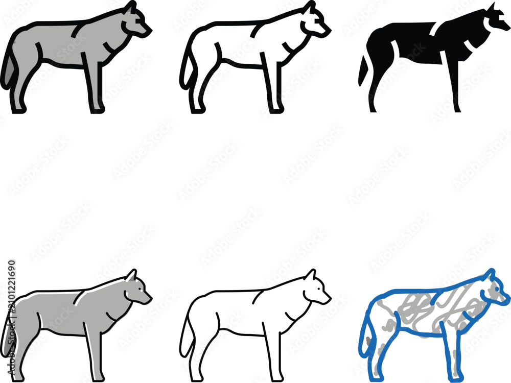 Fototapeta premium concepts wolf wild animal color icon vector. wolf wild animal sign. isolated symbol