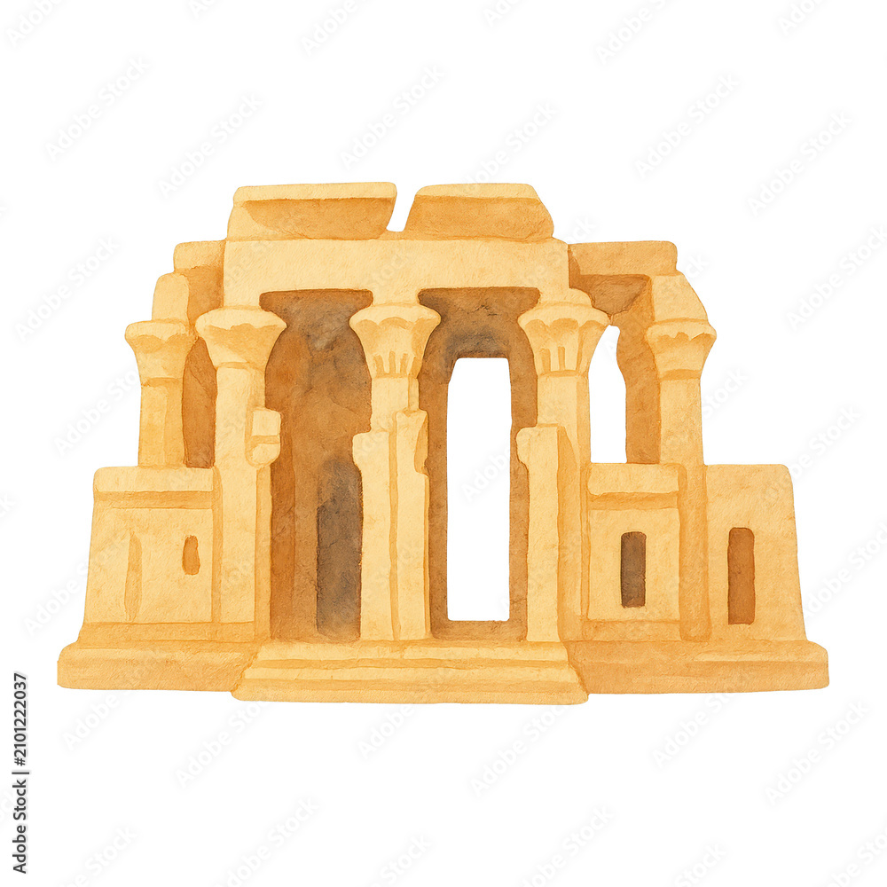 Obraz premium PNG Ancient Egyptian temple illustration.