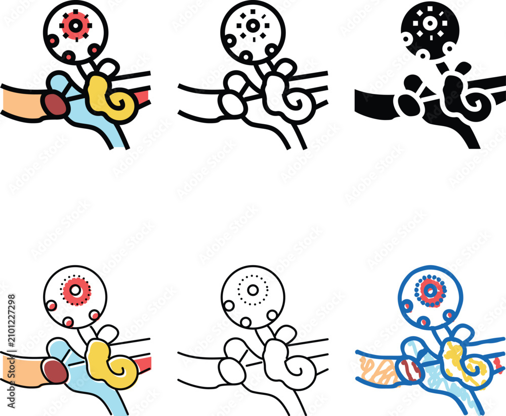 Naklejka premium cholesteatoma health problem designs color icon vector. cholesteatoma health problem sign. isolated symbol