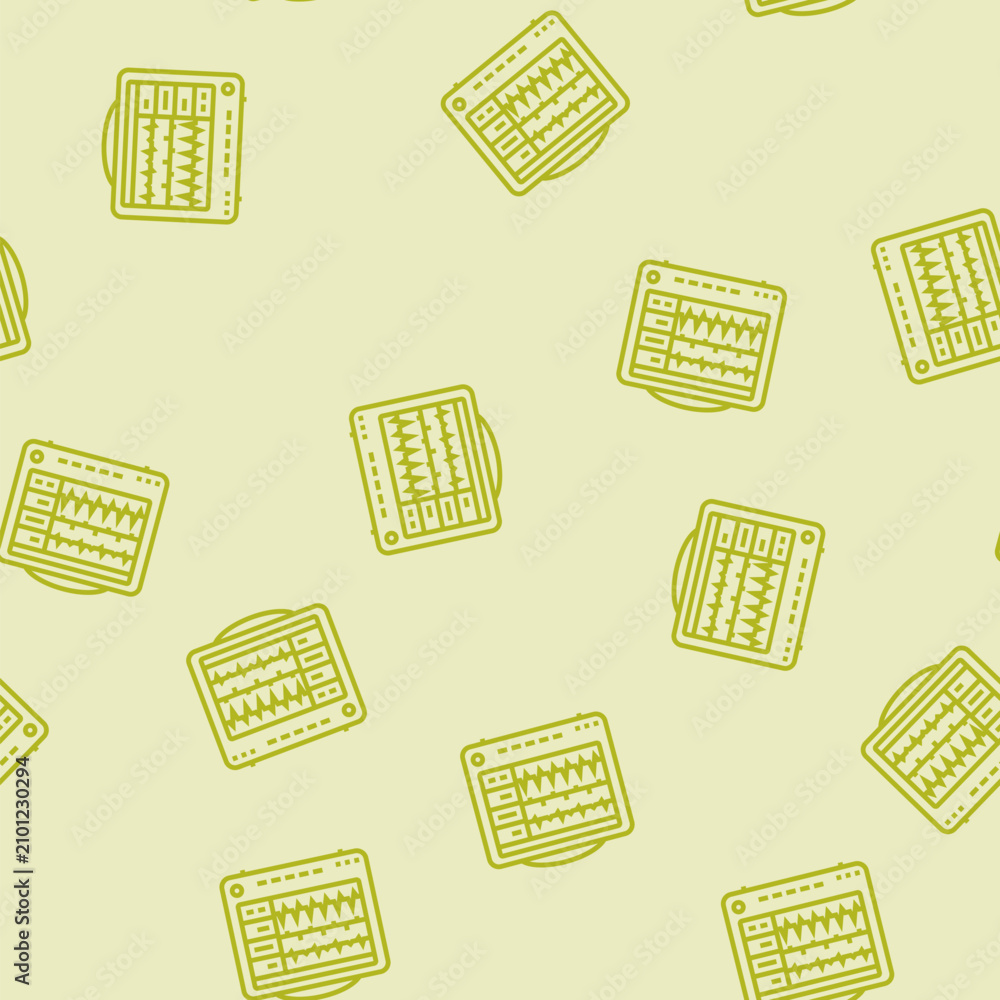 Fototapeta premium heart rate monitor cardiology accessories vector line seamless pattern heart rate monitor cardiology accessories sign illustration