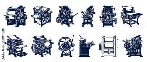 Bild auf Leinwand Vintage Printing Press Machines Collection