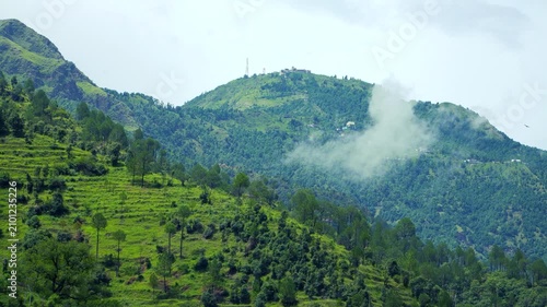 Cinematic Zoom Out Revealing Lush Himalayan Landscape in Dhanaulti, Uttarakhand | 4K