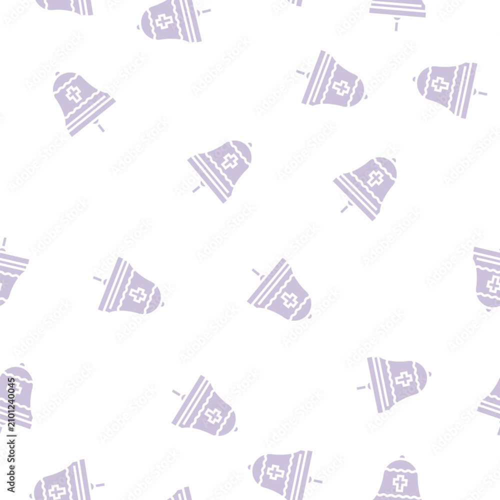 Obraz premium bell christianity vector glyph seamless pattern bell christianity sign illustration