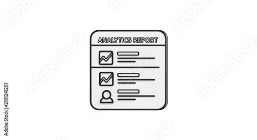 Minimalist digital analytics report document icon