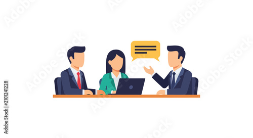 Business team discussing strategy during an office meeting
