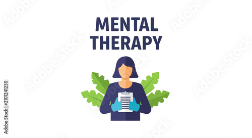 Professional mental health therapist holding medical clipboard