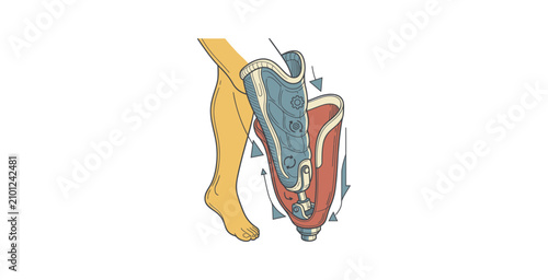 Foto Prosthetic Leg Vector Illustration