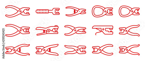 Obraz na płótnie Collection of Pliers and Gripping Tools Icons