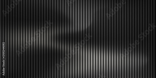 Abstract dark metal texture with vertical lines and gradient light effects create mysterious atmosphere for cinematic presentation background design elements with sleek silver metallic finish look.