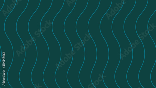 Foto Abstract teal wave line pattern with vertical sinusoidal curves dark background