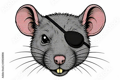 Rata pirata en estilo comic