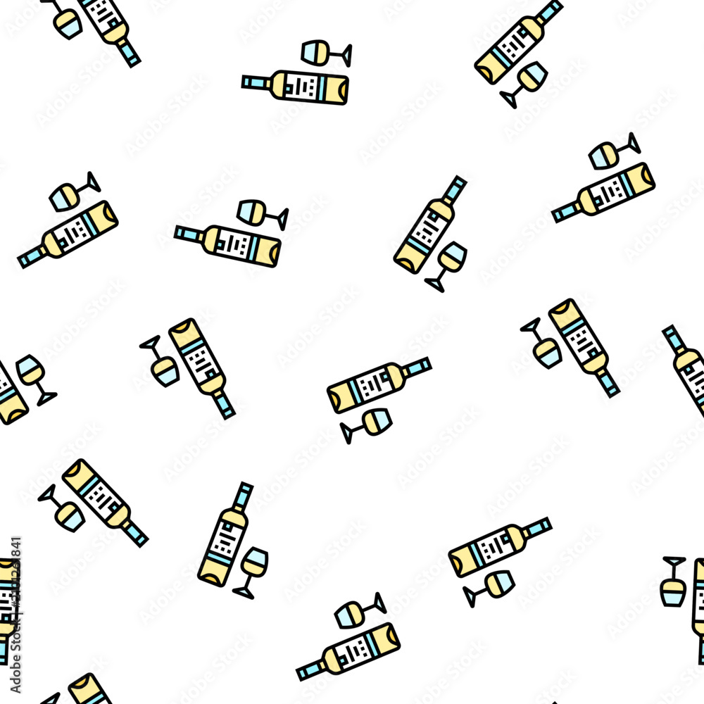 Obraz premium pinot grigio white wine vector seamless pattern pinot grigio white wine sign illustration
